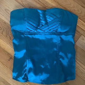 Ocean Blue Strapless Corset
